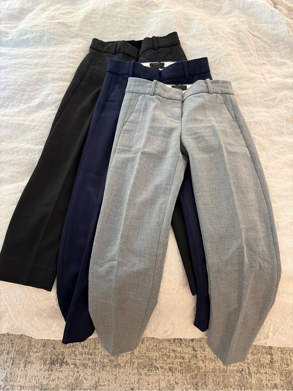 Lot of 3 J. Crew Cameron Slim Ankle Pants Black, Navy, Heather Gray 00 - Picture 5 of 6